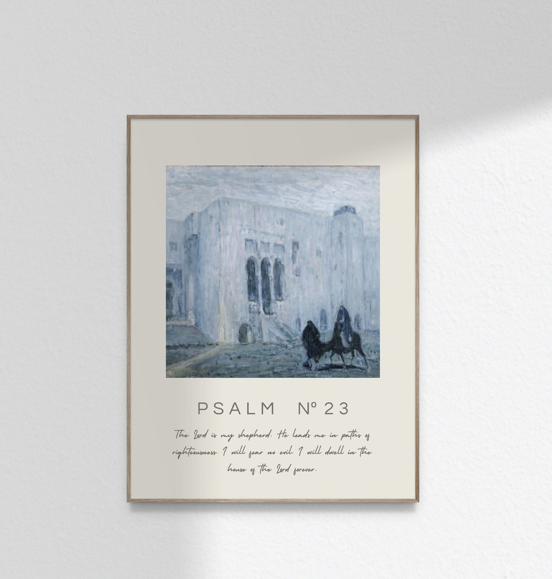Psalm 23 Vintage Mary Joseph Flight Into Egypt Painting, Christian ...
