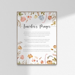 Traveler&#39;s Player&#39;s Prayer Gift Tefilat Haderech in English Prayer Wayfarer’s Prayer Wall Art Print Poster Printable DIGITAL DOWNLOAD JPG