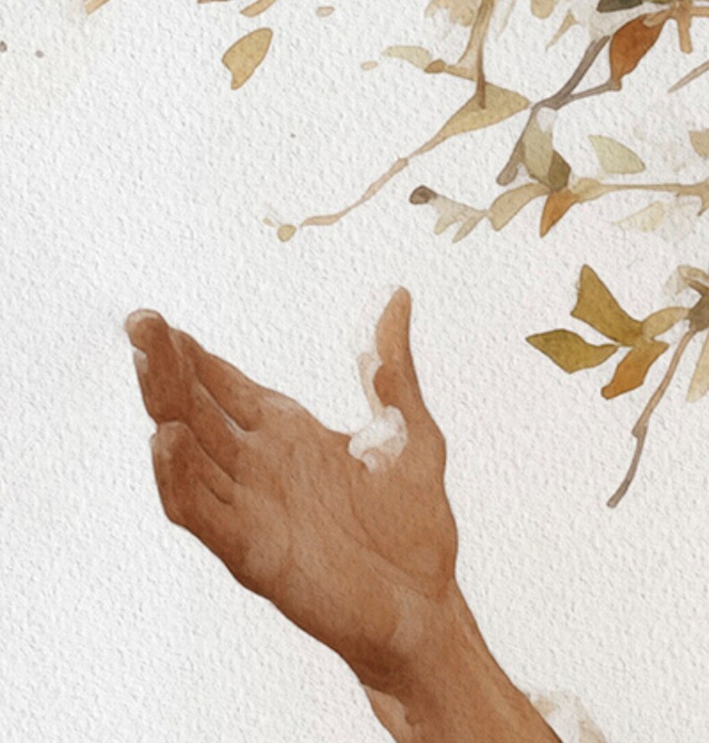 Jesus Withers the Fig Tree Jesus Curses Parable Painting Watercolor