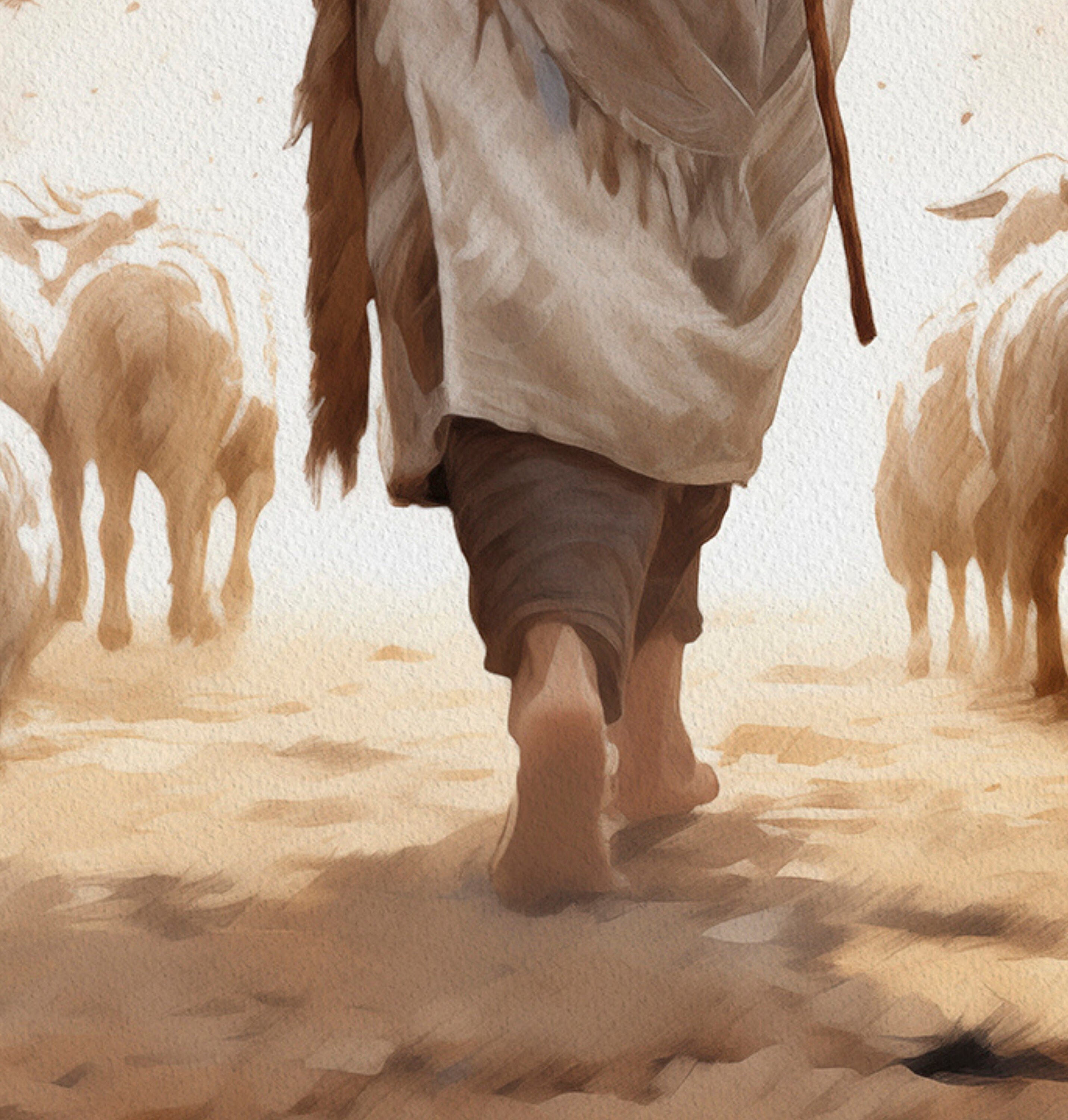 Savior, Like a Shepherd Lead Us, Jesus Christ &amp; Sheep, Watercolor ...