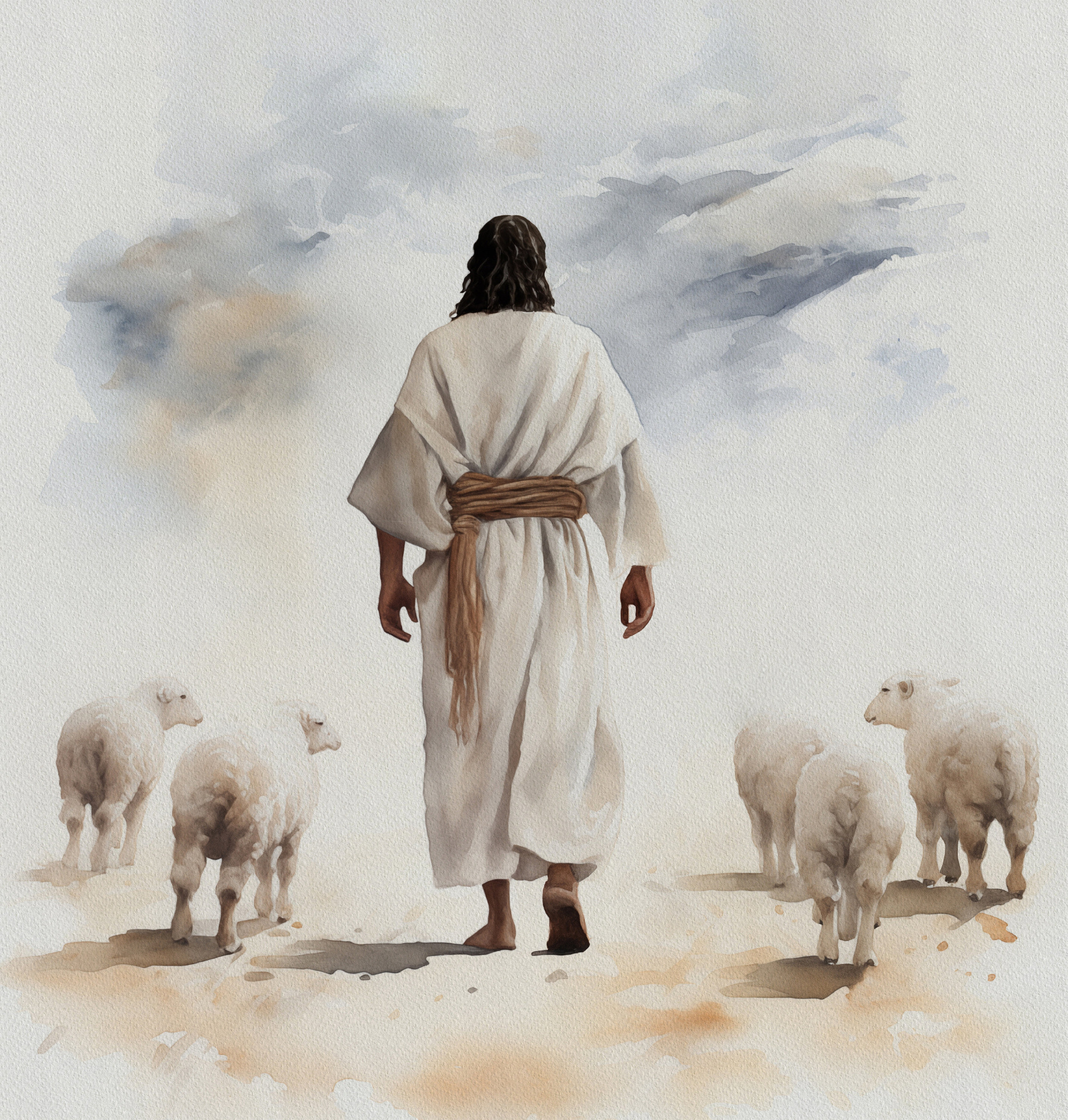 Affiche Toile Premium Jésus Quitte Les 99 - Brebis Perdue - Art Chrétien - 129