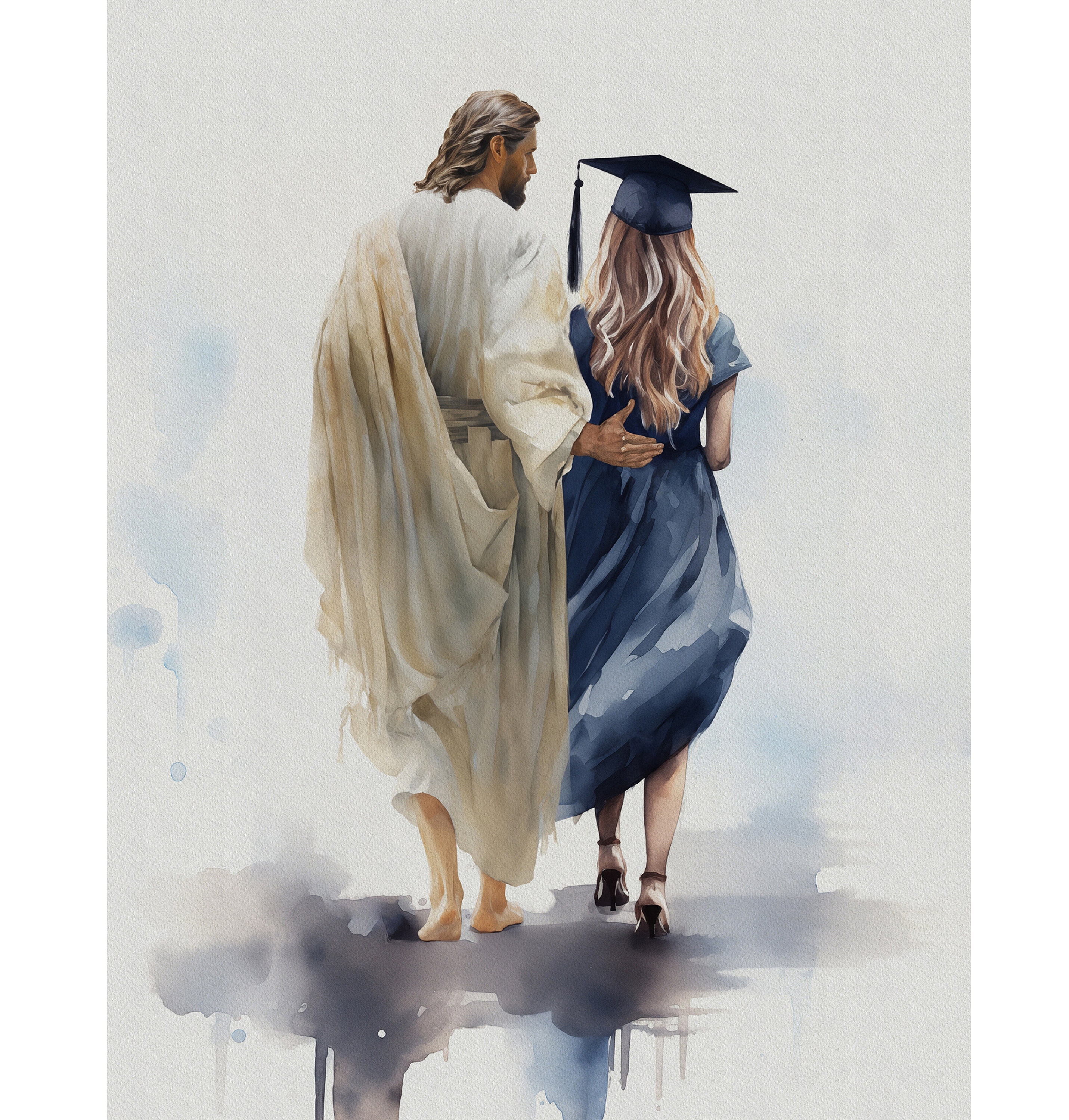Christian Graduation Gift for Her Custom Jesus and Blonde Girl Graduation  Art Painting Christian Wall Art Print Printable DIGITAL DOWNLOAD - Etsy
