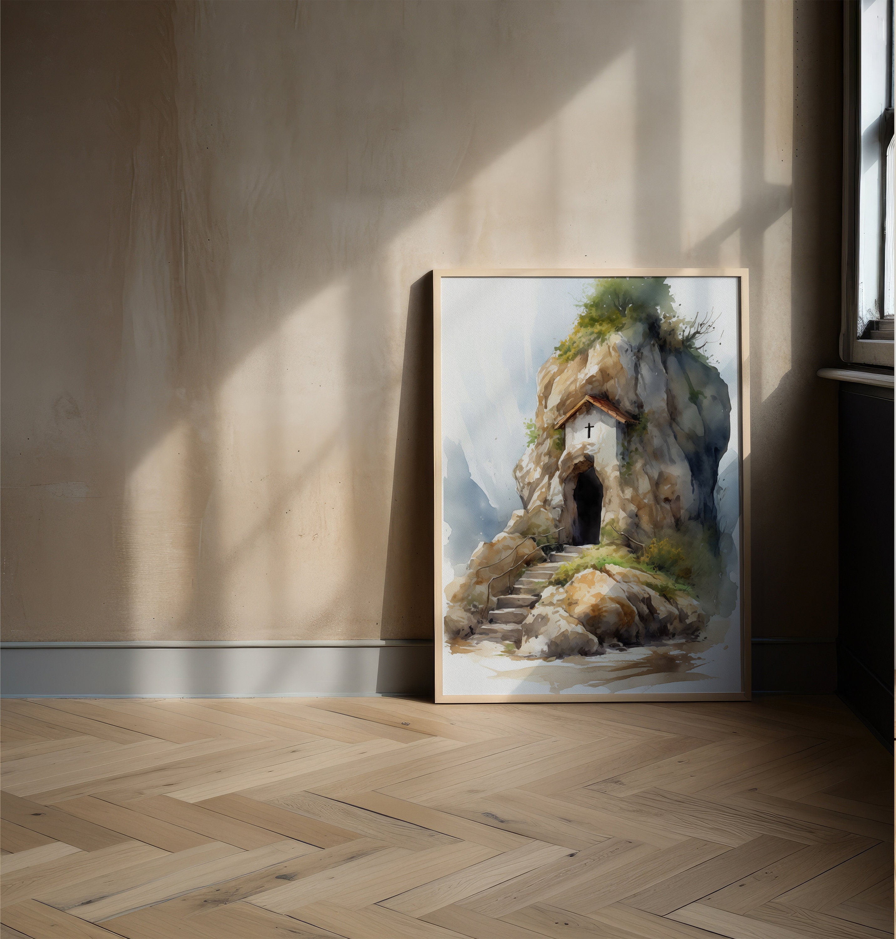 Stampa Su Tela Cristiana Con Versetto Della Bibbia (Matteo 5:2-12) E Colomba – Decorazione Parete Religiosa 28x38 Cm