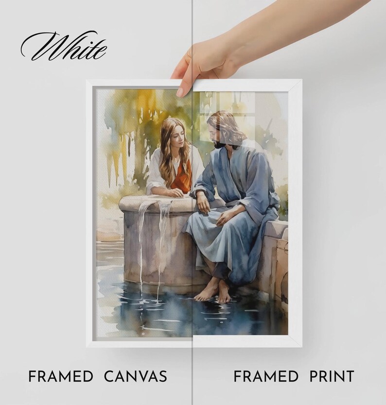 PRINTED Jesus and Samaritan Woman at the Well Christian Wall Art ...