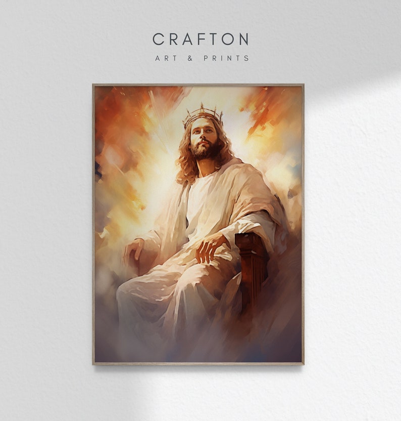 Jesus King of Kings, Jesus as King, Christian Gift Idea, Watercolor