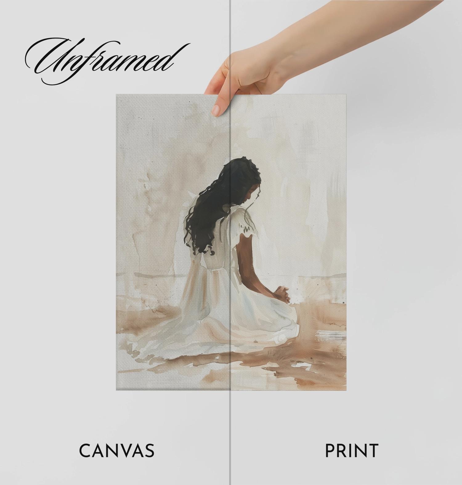 PRINTED Black Woman Praying, Black Girl Praying, Black Christian