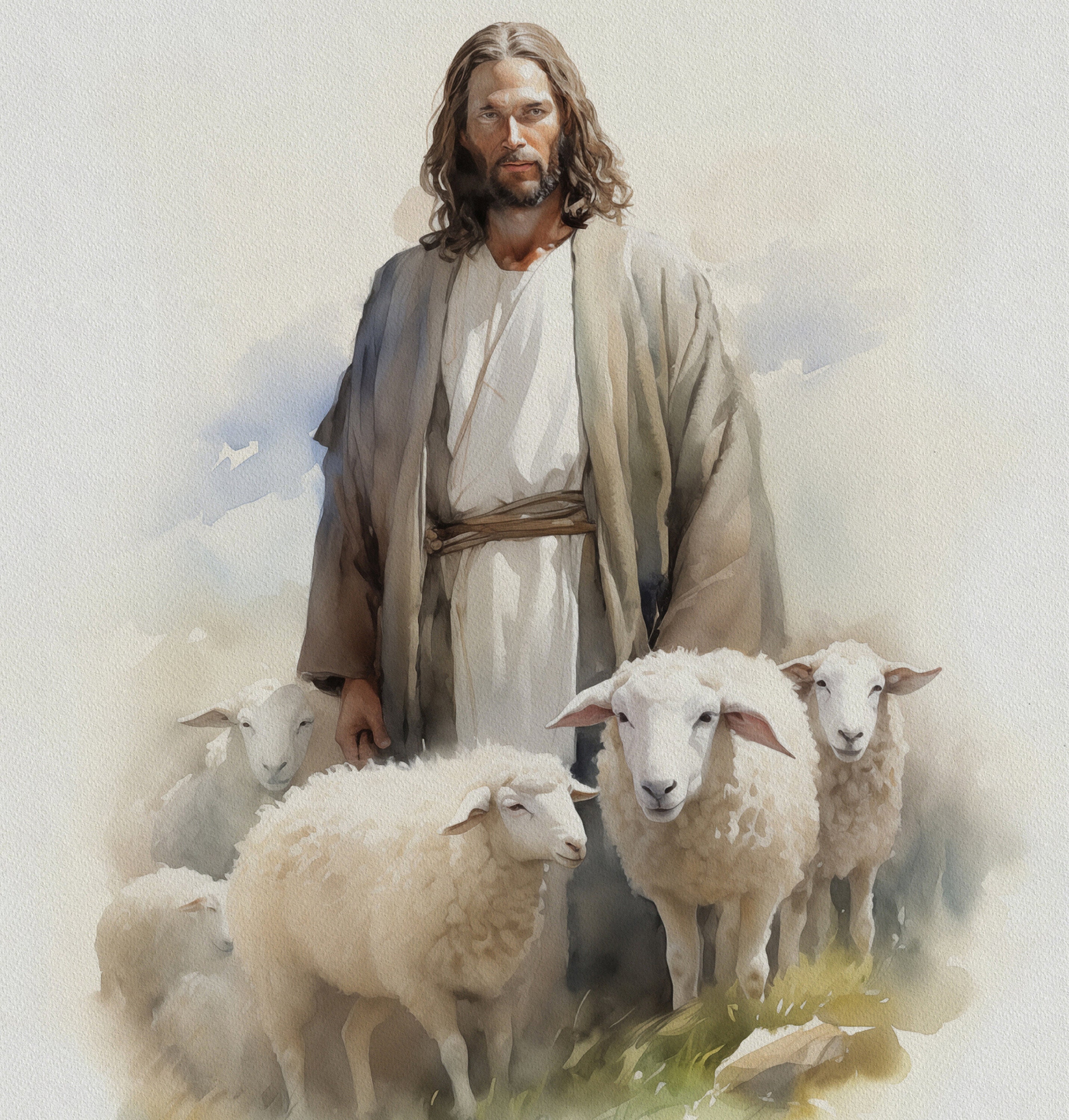 Cekjekle Jezus Afbeelding Poster, Ingelijst Jezus en Het Lam