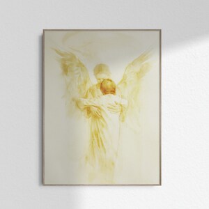 Himmlische Umarmung Engel halten Baby Zeichnung Christian Malerei Skizze Wand Kunst Kinderzimmer Kinderzimmer Druck Poster Printable DIGITAL DOWNLOAD Jpg