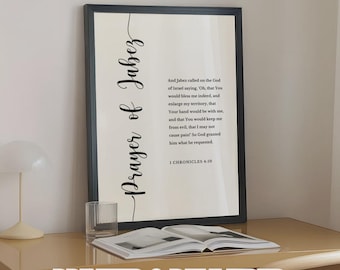 GEDRUKT Gebed van Jabez-cadeau christelijke muurkunstposter gedrukte en ingelijste kunstwerkafdruk