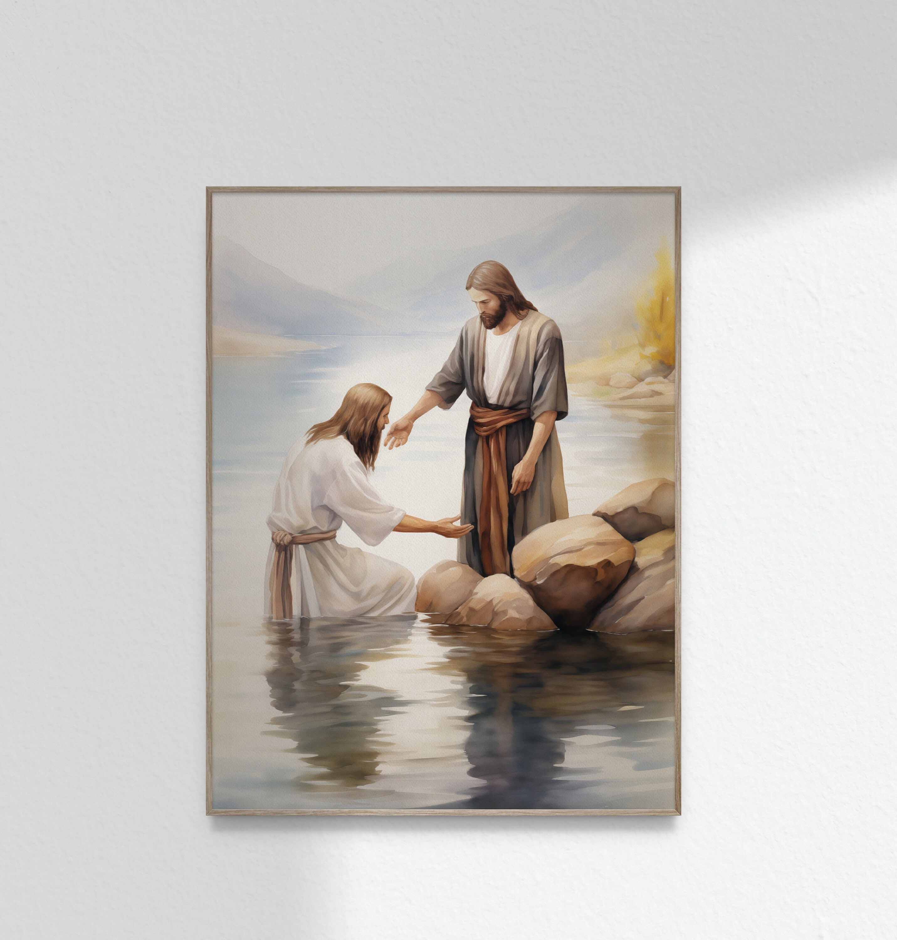 Baptism Of Jesus Matthew 3 13 17 John Baptist Watercolor Christian baptism-of-jesus-matthew-3-13-17-john-baptist-watercolor-christian