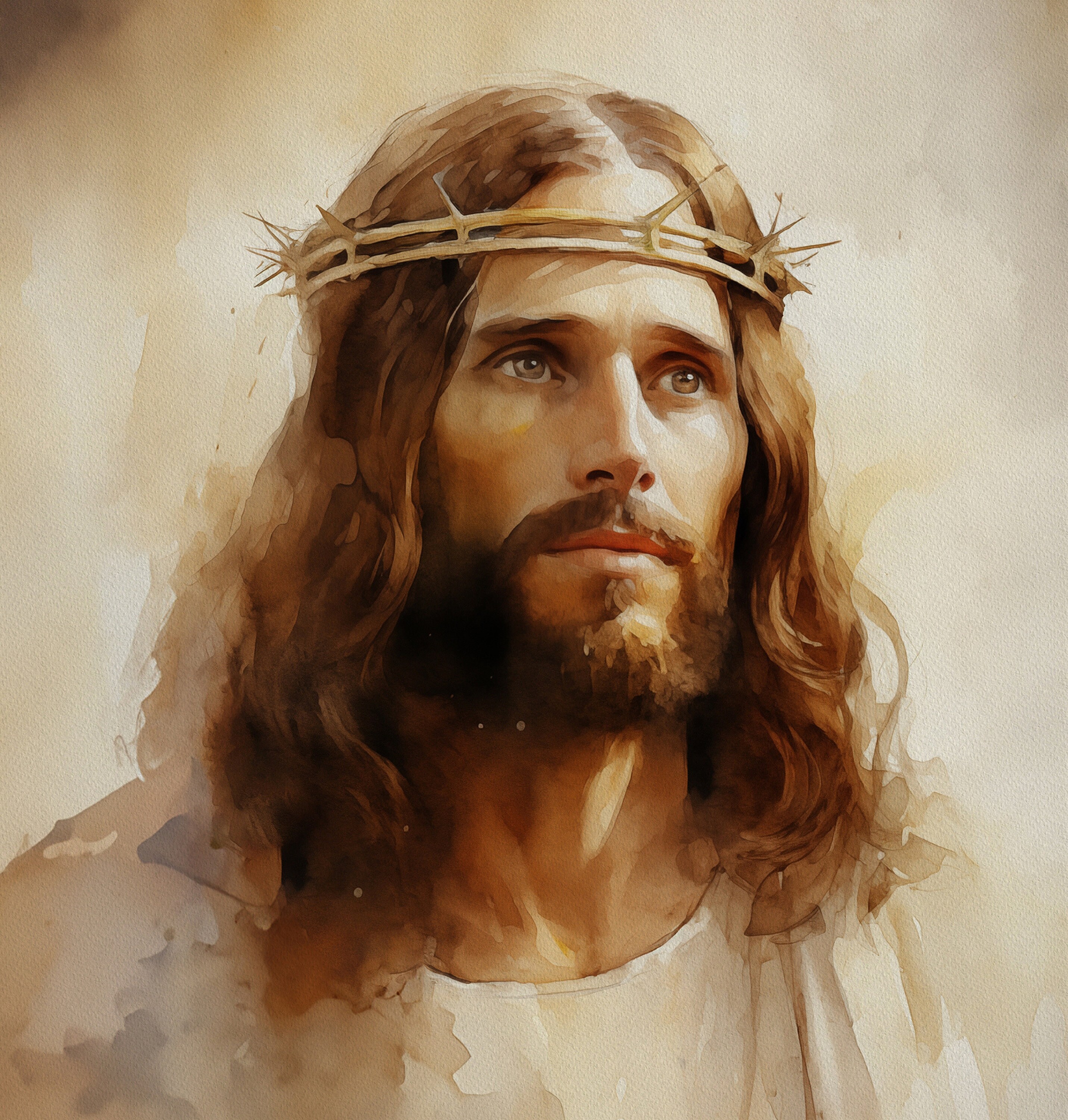 Crown of Thorns Art Jesus King of Kings Christian Gift Idea Watercolor ...