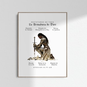 Revístanse de Toda La Armadura de Dios Arte Cristiano Español Versículo Bíblico Arte Escrituras Cartel de Citas DESCARGA DIGITAL SOLAMENTE