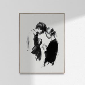 Betende Paar Skizze Kohlezeichnung Christliche Kunst Betende Kunst Betende Wandkunst Betende Hände Druck Poster Druckbare DIGITAL DOWNLOAD