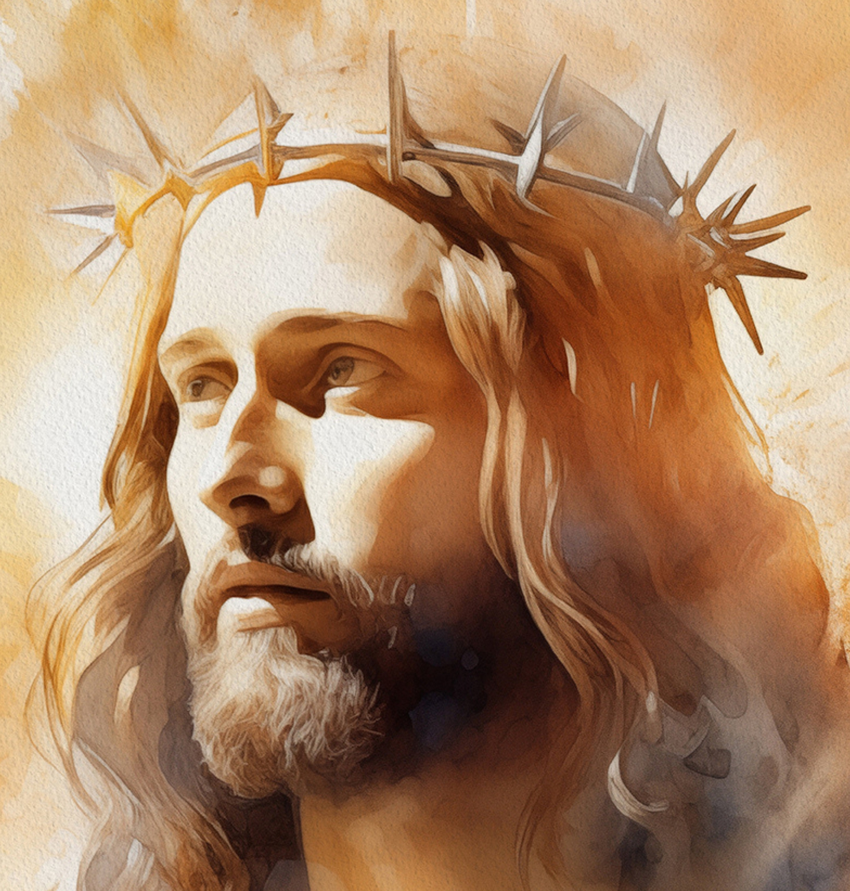 Jesus King of Kings Art Crown of Thorns Christian Gift Idea Watercolor ...