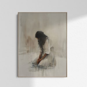 Zwarte vrouw bidden muur kunst abstract zwart meisje bidden kunst christelijke meisjes bidden handen print schilderij poster afdrukbare digitale DOWNLOAD