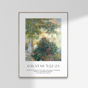 Arte Cristiano Español Galatas 5 22 23 Versículo Bíblico Arte de las Escrituras Cartel de Citas Bíblicas Cartel DESCARGA DIGITAL SOLAMENTE