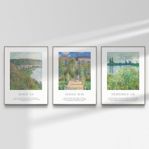 Arte Cristiano Español Juego de 3 Tres Carteles Versículo Bíblico Arte Escrituras Cartel de Citas Bíblicas Cartel DESCARGA DIGITAL SOLAMENTE