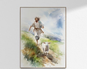 羊飼いたちにキリストの誕生を告げる天使たち 額入りイエスの葉 99 羊