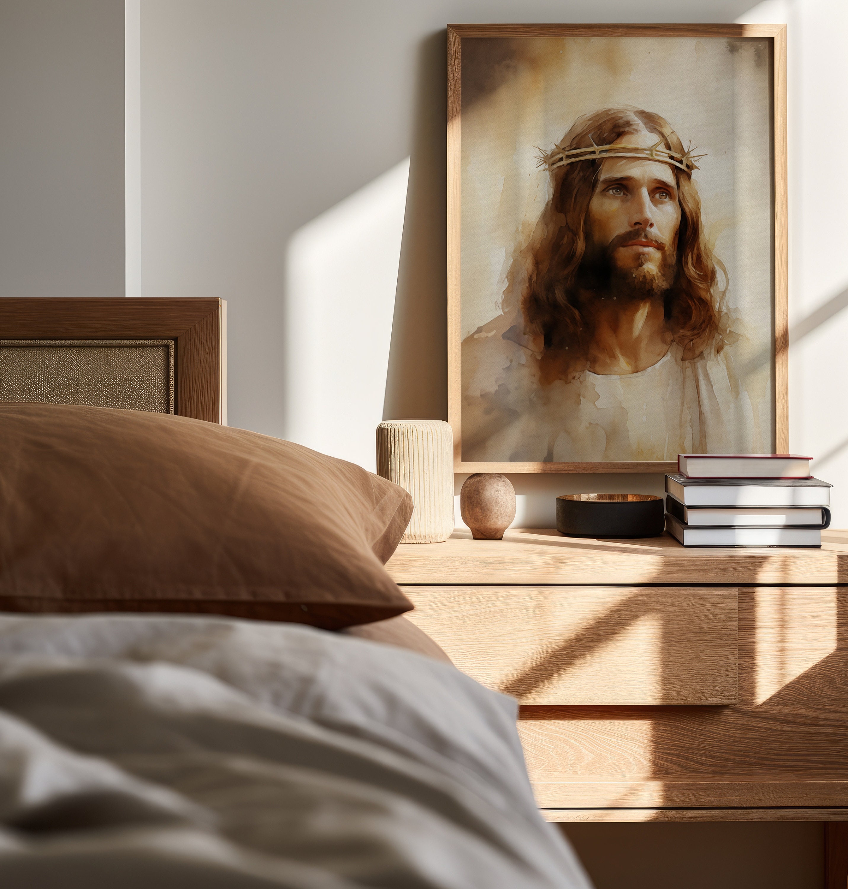 Crown of Thorns Art Jesus King of Kings Christian Gift Idea Watercolor ...