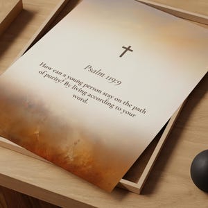 Salmo 119:9 Arte da Escritura para Imprimir, Arte do Versículo da Bíblia, Decoração de Parede Impressão de Cartão Postal, Salmo 119 9 Pôster DOWNLOAD DIGITAL
