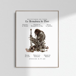 Revístanse de Toda La Armadura de Dios Arte Cristiano Español Versículo Bíblico Arte Escrituras Cartel de Citas DESCARGA DIGITAL SOLAMENTE