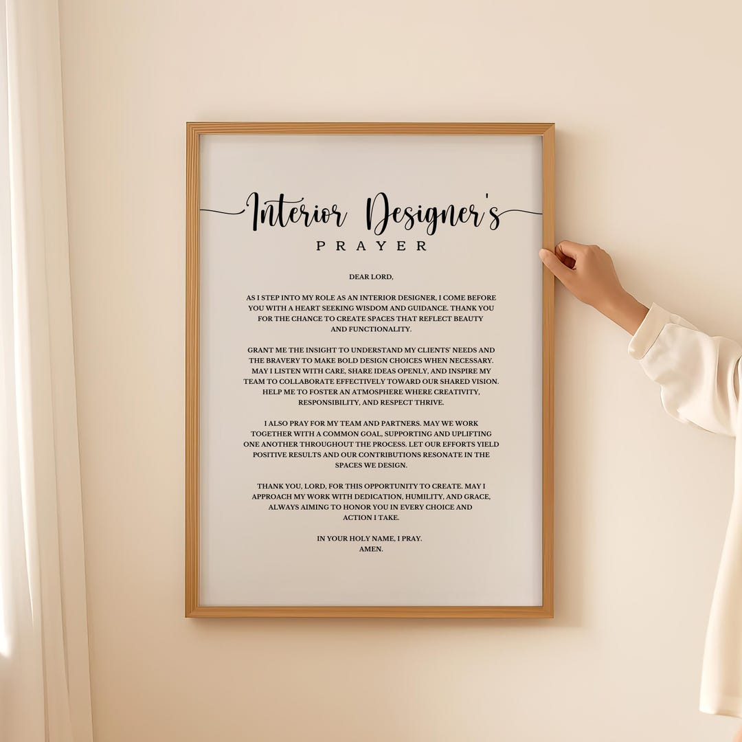 Interior Designer Prayer Gift for Space Planner Christian Prayer ...