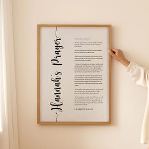 Hannah&#39;s Prayer Gift Christian Prayer Home Decor Prayer 1 Samuel 2:1- 10 Bible Wall Art Print Image Poster Printable DIGITAL DOWNLOAD JPG