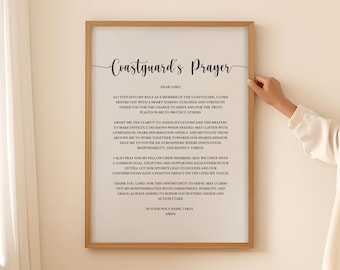 Regalo de oración de los guardacostas para los guardacostas Oración cristiana Oración del rescatista marino Impresión de arte de pared Póster imprimible DESCARGA DIGITAL SOLAMENTE