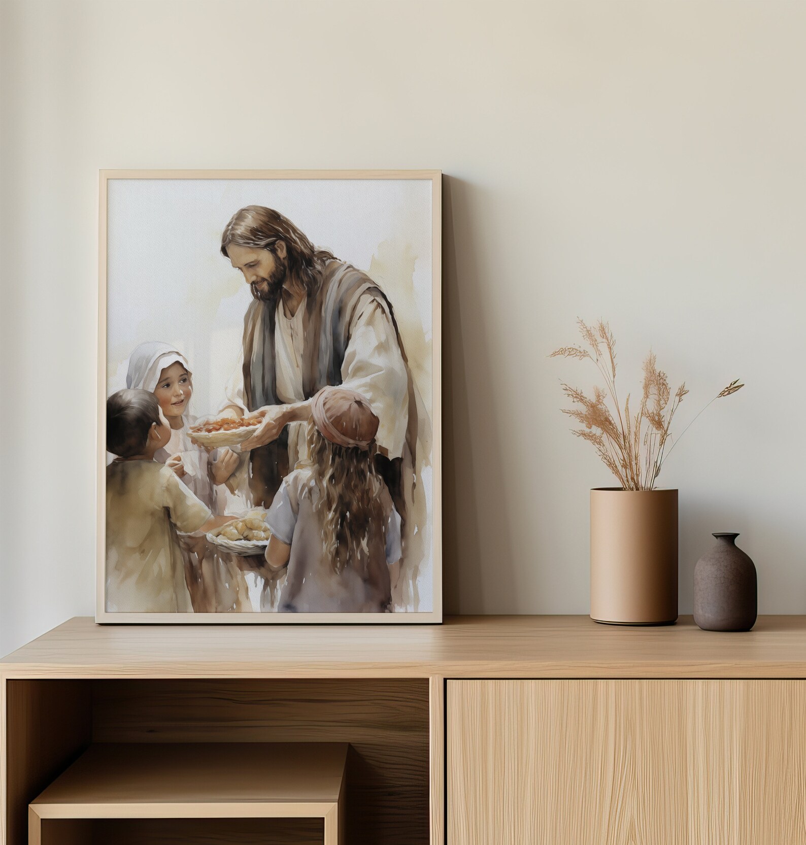 Jesus Feeds 4000 Children & Women, Matthew 14 13-21 Christian Gift Idea ...