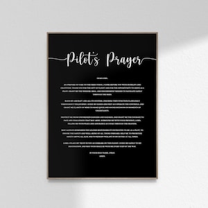 Pilotens bön Pilotgåva Flygarbön Svartvit Kristen bön Bibel Kontorsarbete Väggkonst Tryck Affisch Utskrivbar DIGITAL NEDLADDNING JPG