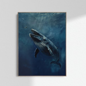 Jonás y la ballena imprimir Jonás y el gran pez arte cristiano vivero pared arte imprimible imagen pintura niños cartel DESCARGA DIGITAL