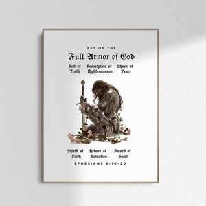 Zieh die volle Rüstung Gottes an Epheser 6 10 Geschenk für Mädchen Kinderzimmer Wand kunstdruck Christliches Taufgeschenk Poster druckbarer DIGITALER DOWNLOAD