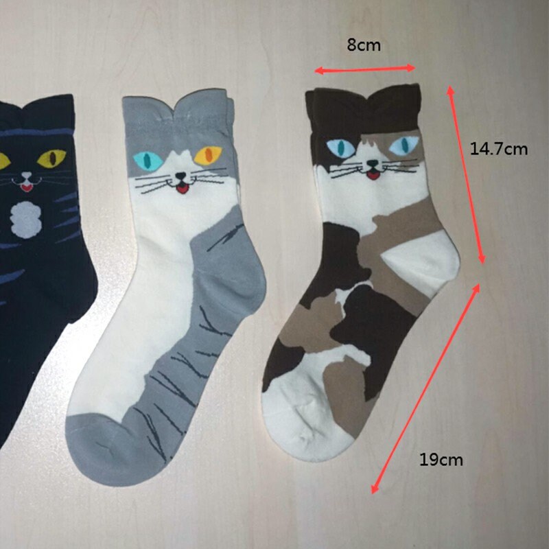 4 Pairs of Premium Cotton Cat Socks Etsy UK