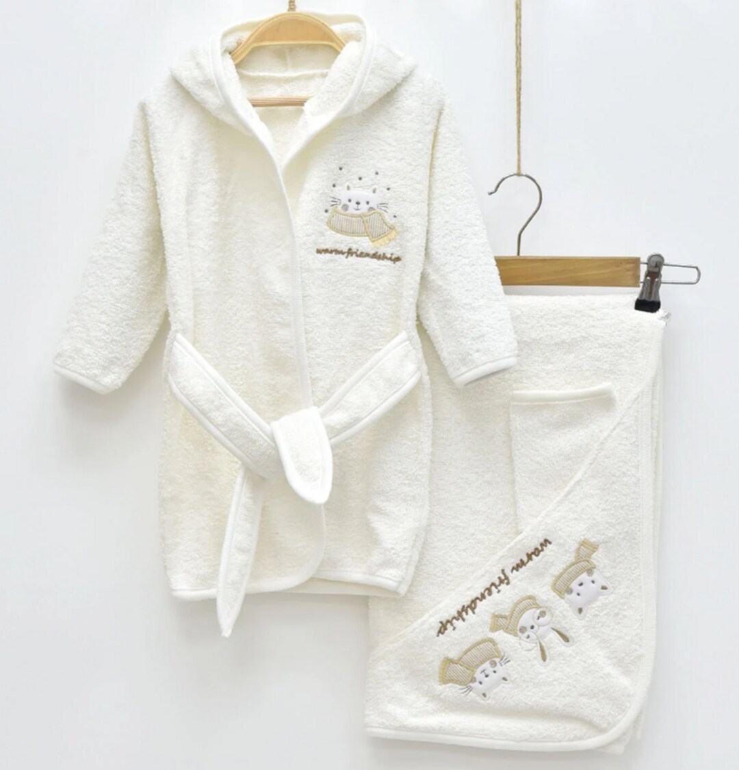 Infant Bathrobe Animal Pattern Baby Towel Baby Bathrobe Set Etsy