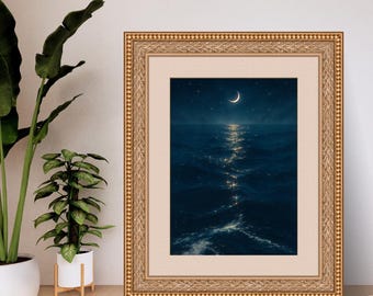 Midnight Tides – Digital Ocean Wall Art Download