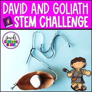 David and Goliath Bible Lessons for Children | Bible Stories STEM Activities and Challenge | Sunday School Lesson | Homeschool Printables