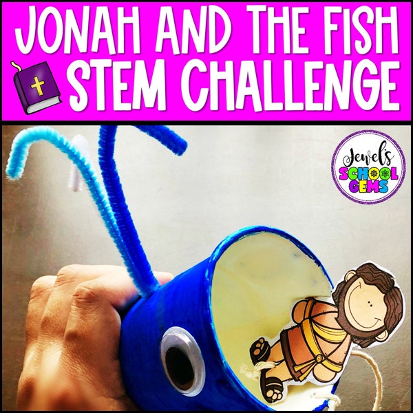 Jona und der Wal Bibelstunden für Kinder | Bibelgeschichten MINT-Aktivitäten und Herausforderung | Sonntagsschulunterricht | Homeschool Ausdrucke