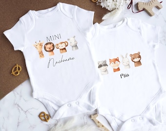 Mini last name baby bodysuit customizable with name, pregnancy announcement, bodysuit baby, birth gift, babybody personalized