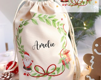 Christmas sack name personalized | Bag for St. Nicholas Christmas |Gift for St. Nicholas sack bag |Christmas gift bag jute sack