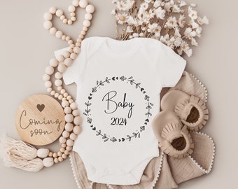 Baby body 2024 Schwangerschaft verkünden, Body Baby, Geburtsgeschenk, Babybody personalisiert, Baby 2024