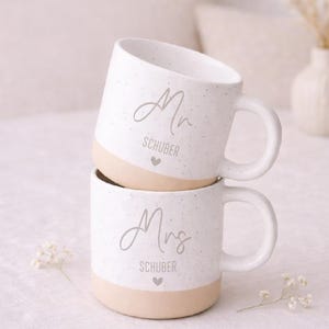 Personalisierte Tasse mit Namen Mr Mrs – Geschenkidee Hochzeit Paar, Hochzeitgeschenk – Geschenk Weihnachten, Geburtstag, Brautpaar