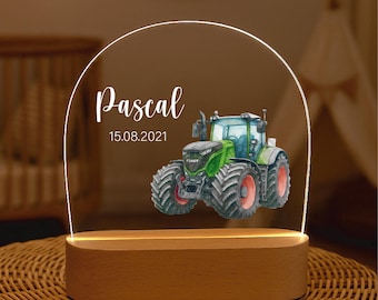 Personalisierte Nachtlampe, Babygeschenk Geburt, Geschenk zur Geburt, Weihnachtsgeschenk Kind,Taufgeschenk, Geburtstagsgeschenk Kind,Traktor