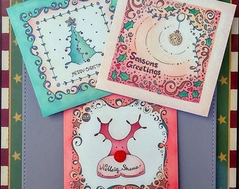 Bundle deal - Three Luxury Handmade Christmas Cards