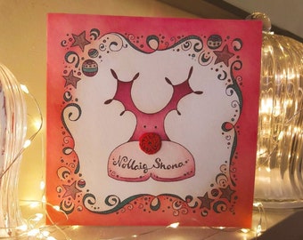 Luxury Handmade Reindeer Christmas Card