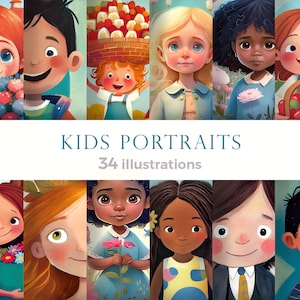 Ilustração de crianças de desenho animado. Clipart de meninos e meninas fofos. Ilustrações para livro infantil. Clipart de crianças felizes, crianças pequenas