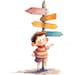 Collection of Watercolor Cartoon Kids Vacation PNG Clipart, Summer ...