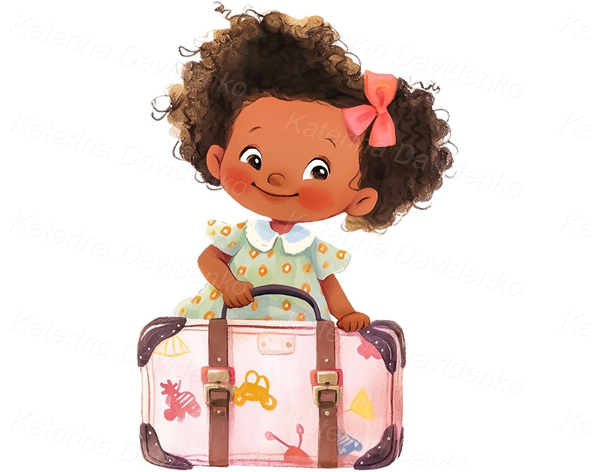 Collection of Watercolor Cartoon Kids Vacation PNG Clipart, Summer ...