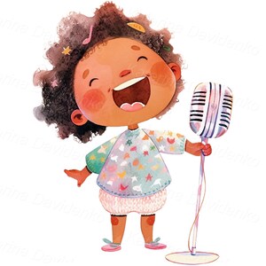 Set of Isolated Watercolor Cartoon Kids PNG Clipart, Children ...