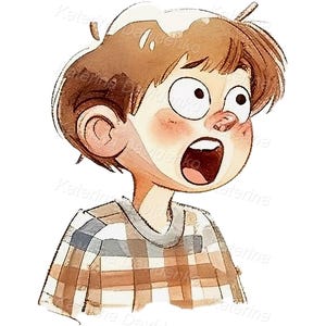 Cartoon Kids PNG Clipart Set. Little Boy With Different Emotions ...