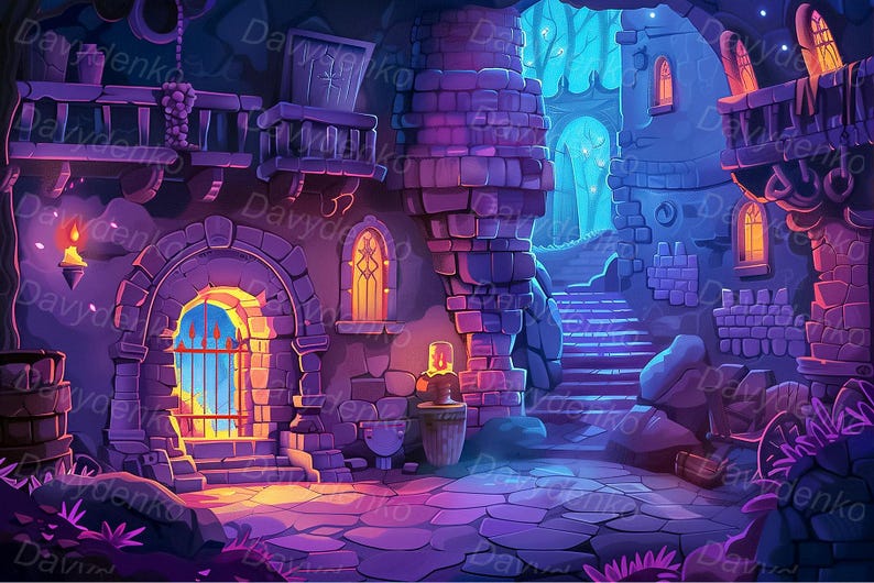 Cartoon Landscape Backgrounds: Whimsical Scenes (digital Download) - Etsy